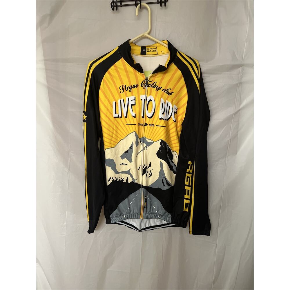 Strgao Cycling Club Bicycling Jersey Mens Size XL Full Zip Long Sleeve NWT